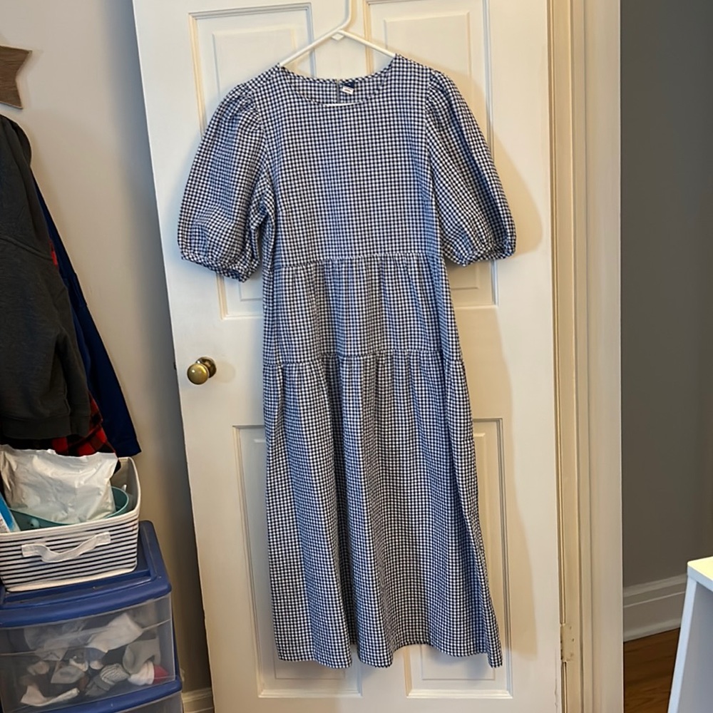 Gingham midi dress